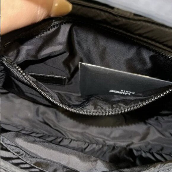 NWT YSL Saint Laurent Black Nylon Le 5 à 7 Shoulder Bag - Picture 9 of 10